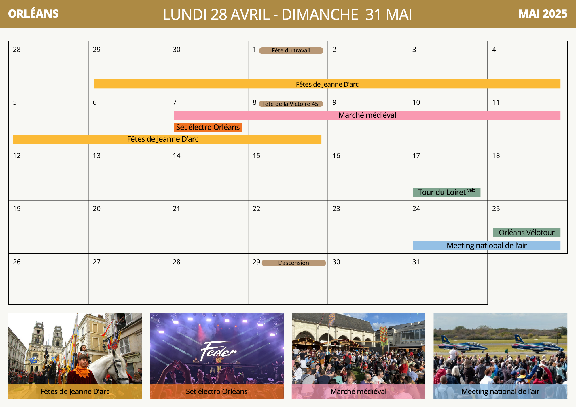 planning events Orléans